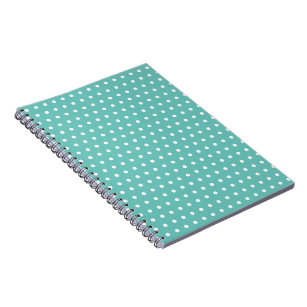 Polka Dot Spiral Notebook (Aqua & White) Notizblock