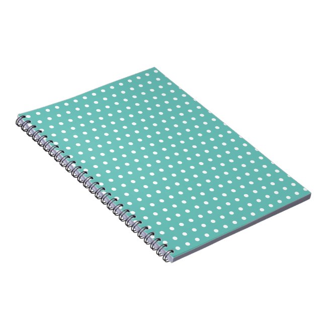 Polka Dot Spiral Notebook (Aqua & White) Notizblock (Rechte Seite)