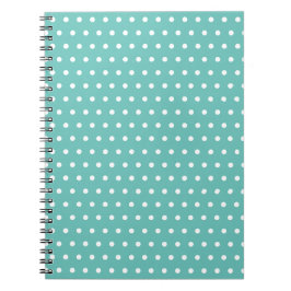 Polka Dot Spiral Notebook (Aqua & White) Notizblock