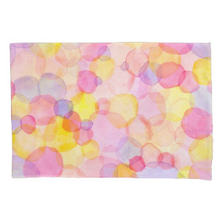 Polka Dot Splash: Farbenfrohe Wasserfarbe Kissenbezug