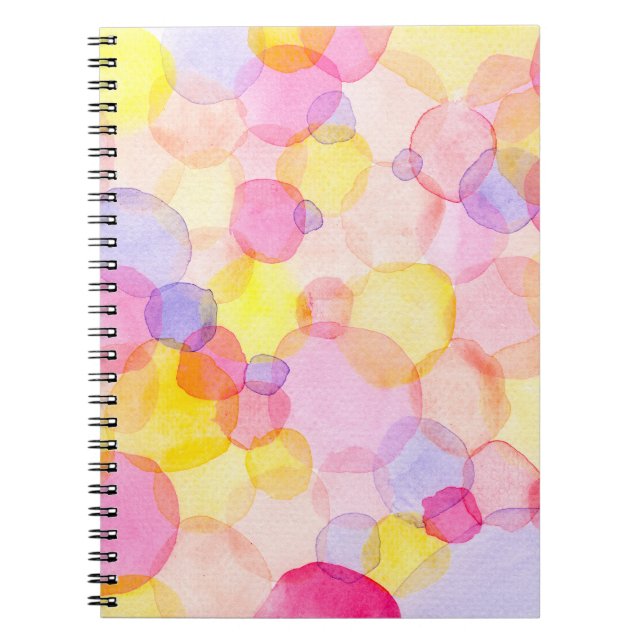 Polka Dot Splash: Farbenfrohe Wasserfarbe Notizblock (Vorderseite)