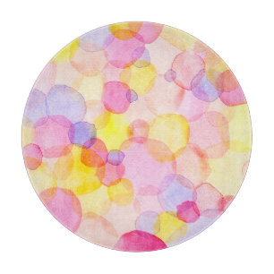 Polka Dot Splash: Farbenfrohe Wasserfarbe Schneidebrett