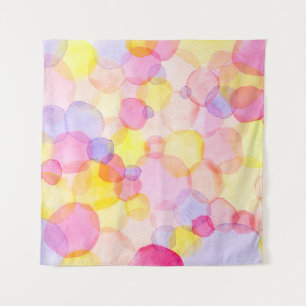 Polka Dot Splash: Farbenfrohe Wasserfarbe Wandteppich