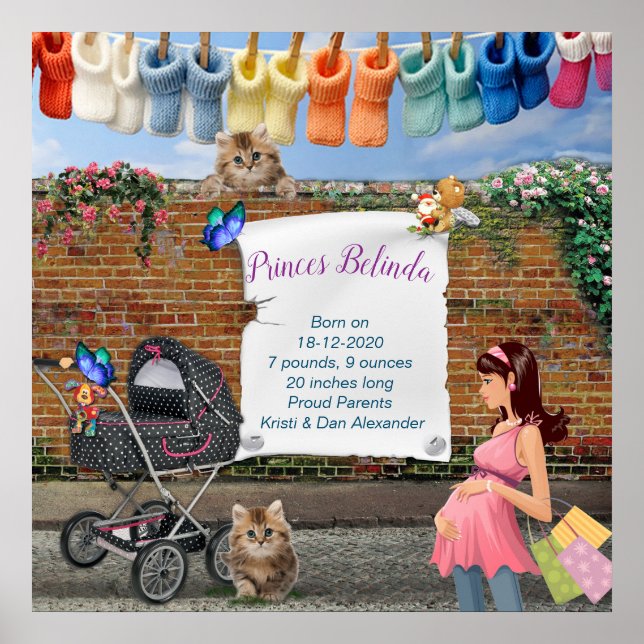 Polka-Dot Street Scene Art Poster (Vorne)