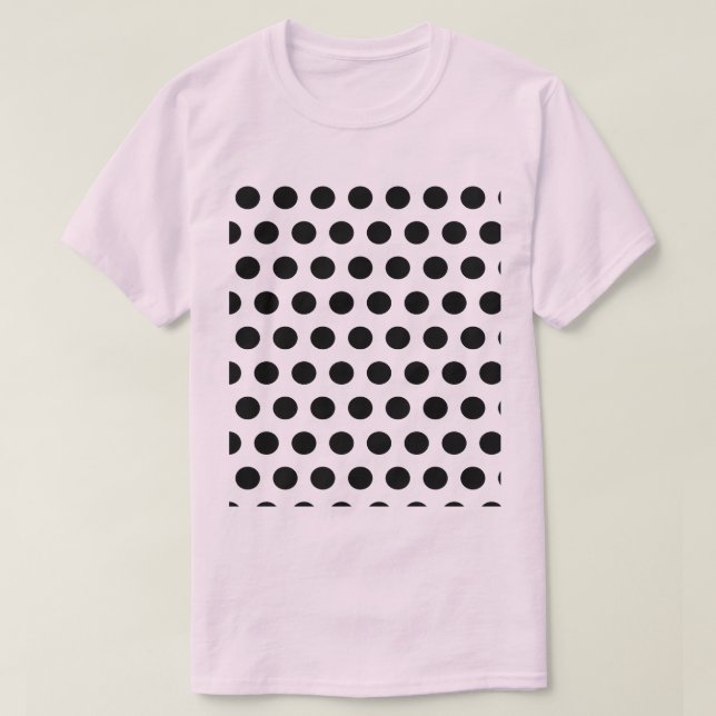Polka Dot T - Shirt (rosa und schwarz) (Design vorne)
