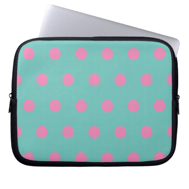 Polka Dot Tablet Case (Aqua & Pink) (Vorderseite)