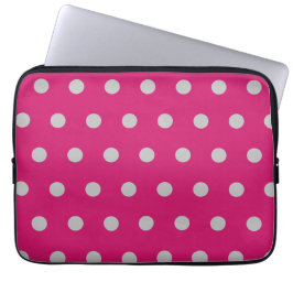 Polka Dot Tablet Case (Hot Pink & Gray)