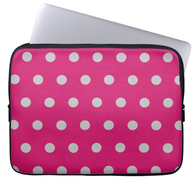 Polka Dot Tablet Case (Hot Pink & Gray) (Vorderseite)