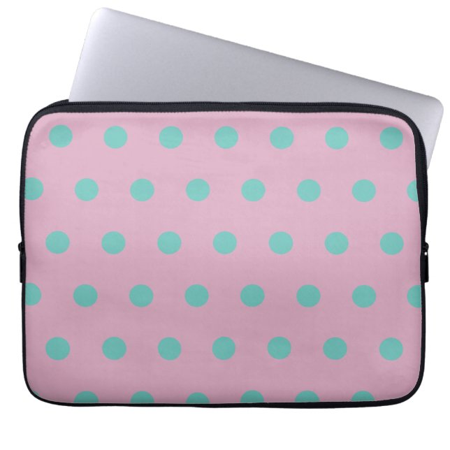 Polka Dot Tablet Case (Pink & Aqua) (Vorderseite)