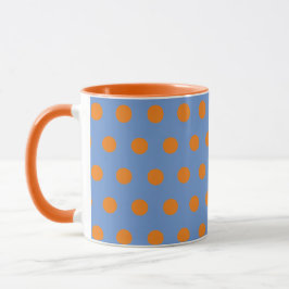Polka Dot Tasse (Denim Blue & Orange)