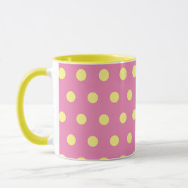 Polka Dot Tasse (rosa und weich gelb)