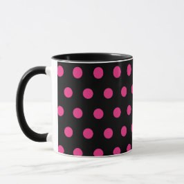 Polka Dot Tasse (Schwarz & Neon Pink)