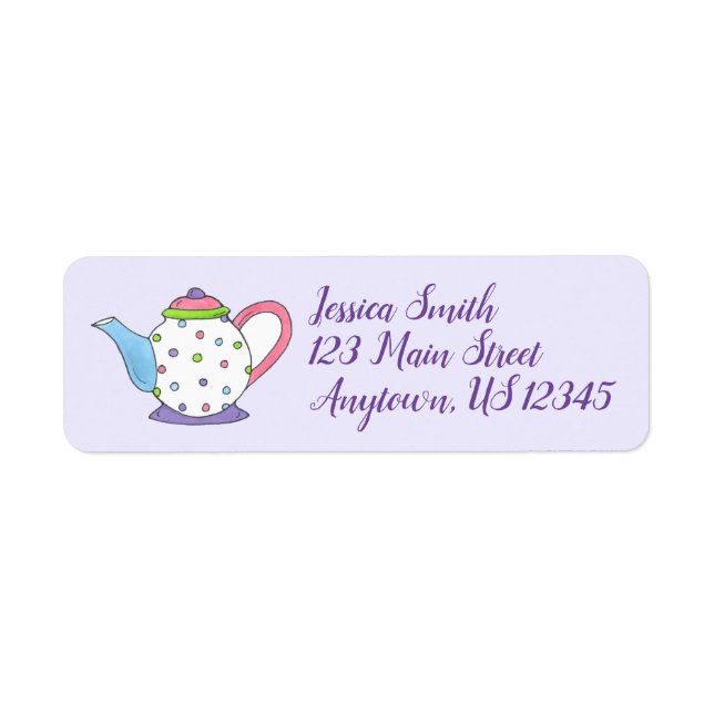 Polka Dot Tea Pot Teapot Labels (Vorne)