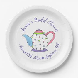 Polka Dot Teapot Nachmittag Tea Bridal Babydusche Pappteller