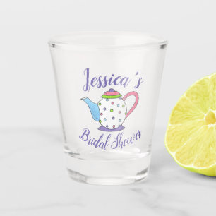 Polka Dot Teapot Nachmittag Tea Bridal Babydusche Schnapsglas