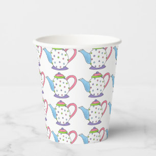 Polka Dot Teapot Nachmittag Tee Party Brautparty Pappbecher