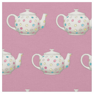 Polka Dot Tee Pot Pink Stoff