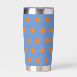 Polka Dot Thermal Tumbler (Denim Blue & Orange) Thermobecher