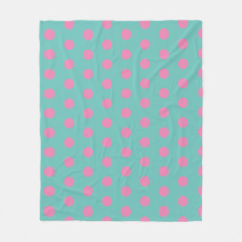 Polka Dot Throw Blanket (Aqua & Pink) Fleecedecke