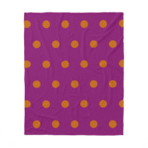 Polka Dot Throw Blanket (Deep Magenta & Orange)