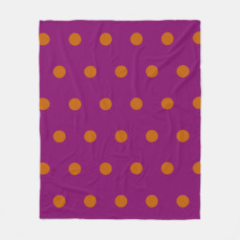 Polka Dot Throw Blanket (Deep Magenta & Orange) Fleecedecke