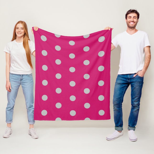 Polka Dot Throw Blanket (Hot Pink & Gray) Fleecedecke (Beispiel)