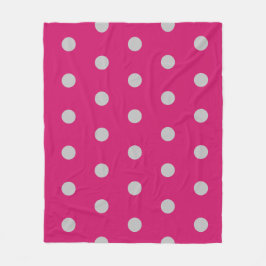 Polka Dot Throw Blanket (Hot Pink & Gray) Fleecedecke