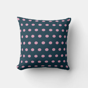 Polka Dot Throw Kissen (Mitternacht blau und weich