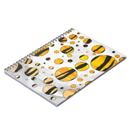 Polka Dot Tiger Black and Orange Print Notizblock