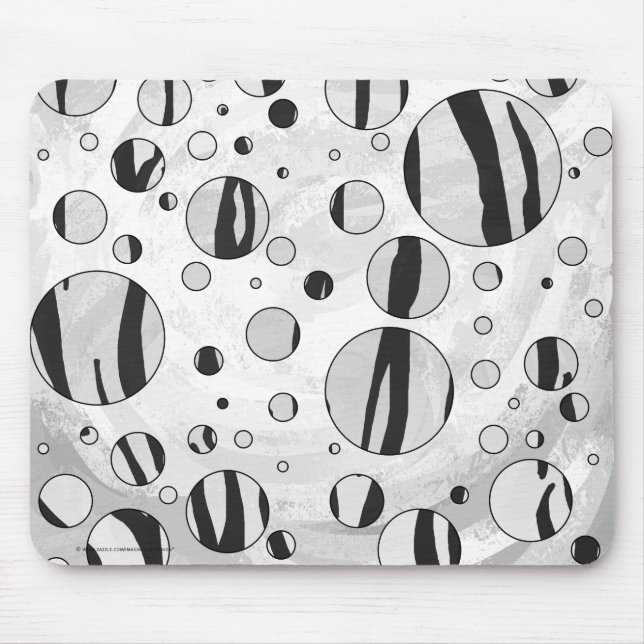 Polka Dot Tiger Black and White Print Mousepad (Vorne)