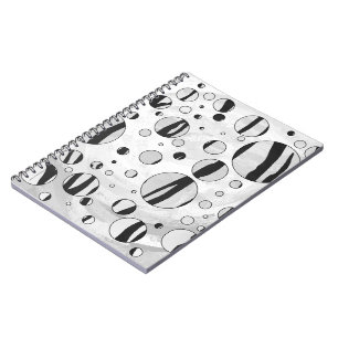 Polka Dot Tiger Black and White Print Notizblock