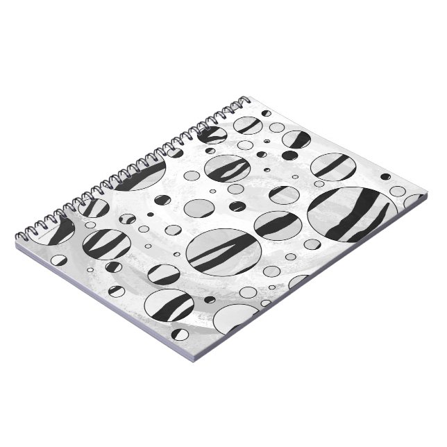 Polka Dot Tiger Black and White Print Notizblock (Linke Seite)