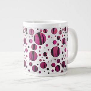 Polka Dot Tiger Hot Pink und Black Print Jumbo-Tasse