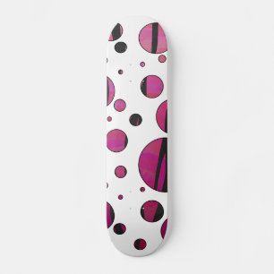 Polka Dot Tiger Hot Pink und Black Print Skateboard
