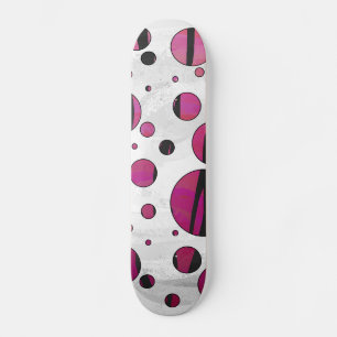 Polka Dot Tiger Hot Pink und Black Print Skateboard