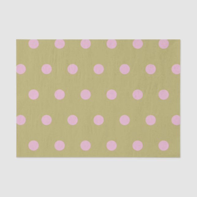 Polka Dot Tissue (Gold und Pastellrosa) Seidenpapier (Vorderseite)