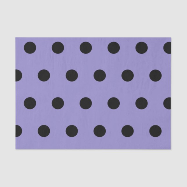 Polka Dot Tissue Paper (Lavendel & Schwarz) Seidenpapier (Vorderseite)
