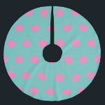 Polka Dot Tree Skirt (Aqua & Pink) Polyester Weihnachtsbaumdecke<br><div class="desc">Vintage Polka dots...  für diejenigen,  die Liebe,  ein Retro-Lifestyle zu leben...  Aqua Hintergrund mit rosa Polka Punkte.. Große Geschenkidee...  für Weihnachten.. für Geburtstage,  Feiern,  Feiertage und vieles mehr...  oder einen Vintagen Charme für Ihren eigenen Baum..</div>