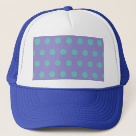 Polka Dot Trucker Hat (Lavender & Aqua) Truckerkappe