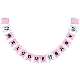 Polka Dot und Baby Footprints Wimpelkette