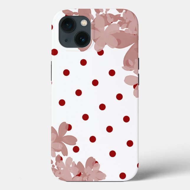 Polka Dot und Blumenmuster Case-Mate iPhone Hülle (Rückseite)