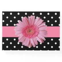 Polka Dot und Pink Gerber Daisy Wedding Gästebuch