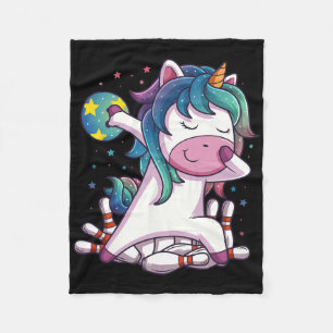 Polka Dot Unicorn Bowling Birthday Party Geschenk Fleecedecke