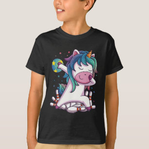 Polka Dot Unicorn Bowling Birthday Party Geschenk  T-Shirt