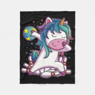 Polka Dot Unicorn Bowling Geburtstagsparty für Mäd Fleecedecke