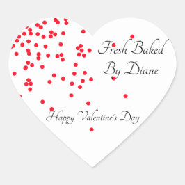 Polka Dot Valentine Label Herz-Aufkleber