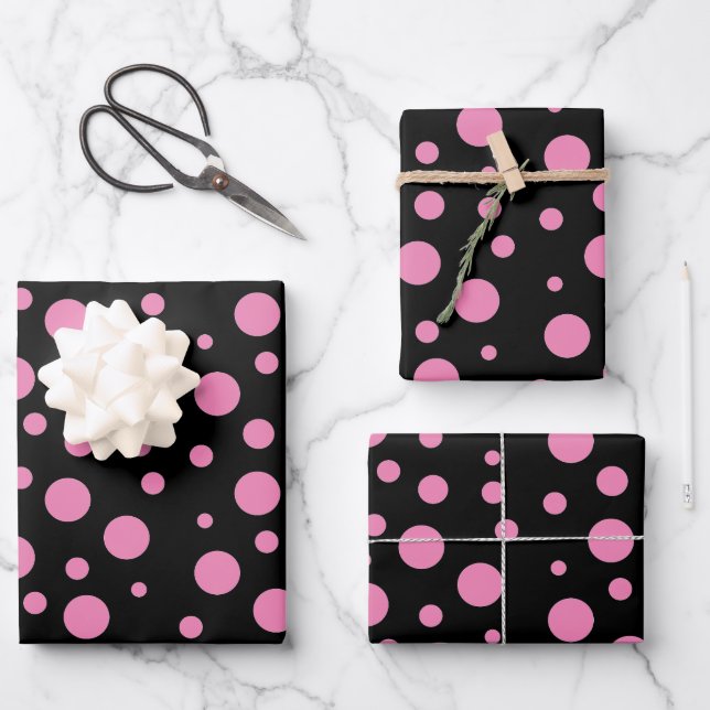 Polka Dot verschenken Wrap beliebige Farbpunkte HA Geschenkpapier Set (Vorderseite)