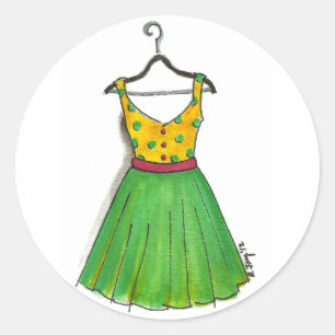 Polka Dot Vintag Retro Kleidung Prom Party Kleid Runder Aufkleber