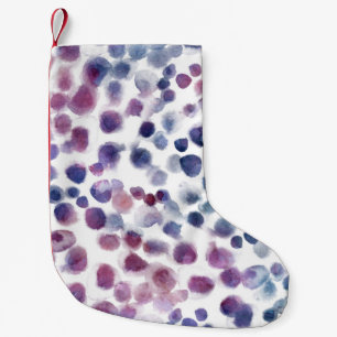 Polka Dot Wasserfarbe: Geometrisch Nahtlos. Kleiner Weihnachtsstrumpf