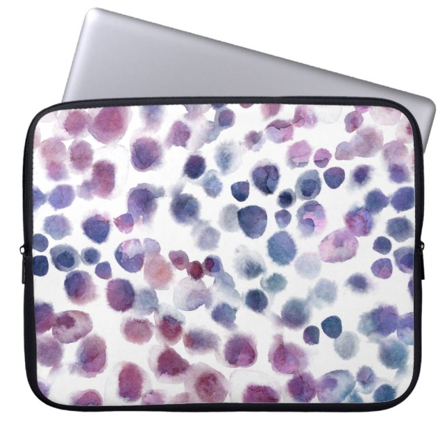 Polka Dot Wasserfarbe: Geometrisch Nahtlos. Laptopschutzhülle (Vorderseite)